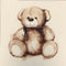 Cartoon Lovely Teddy Bear Fabric Panel - Brown - ineedfabric.com