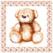 Cartoon Lovely Teddy Bear Pillow Panel - ineedfabric.com