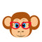 Cartoon Monkey Fabric Panel - White - ineedfabric.com