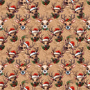 Cartoon Reindeer Faces Fabric - ineedfabric.com