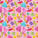 Cartoon School Elements Fabric - ineedfabric.com