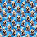 Cartoon Sloths In Winter Fabric - ineedfabric.com