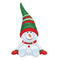 Cartoon Snowman In Tall Winter Hat Fabric Panel - ineedfabric.com