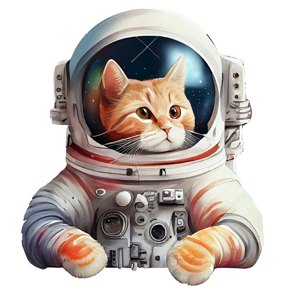 Cat Astronaut 3 Fabric Panel - ineedfabric.com