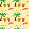 Cats On The Beach Fabric - ineedfabric.com