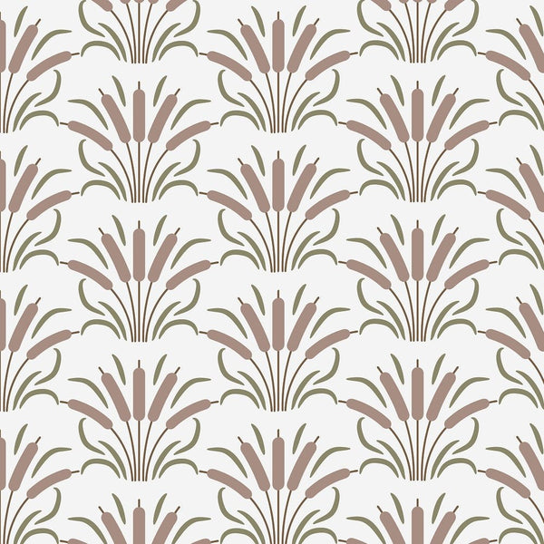 Cattail Cartoon Fabric - White - ineedfabric.com