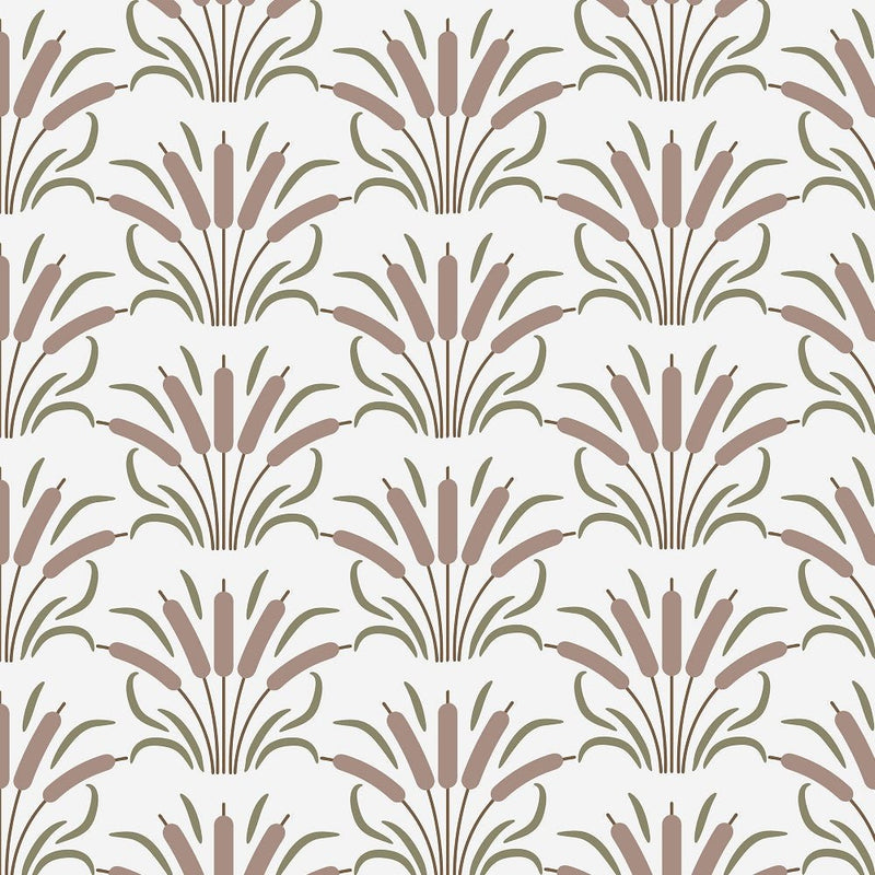 Cattail Cartoon Fabric - White - ineedfabric.com