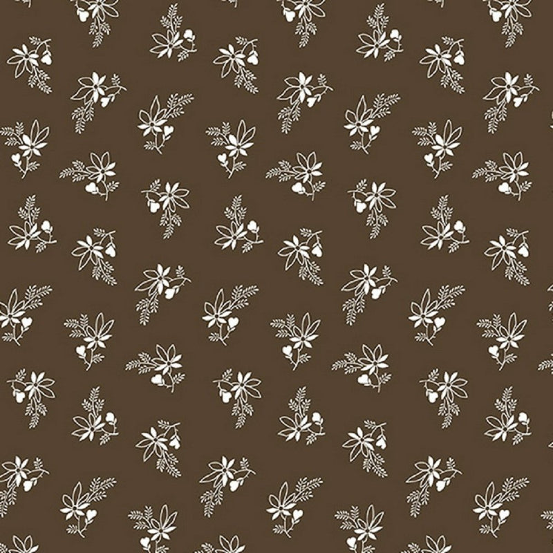 Century Prints Farmgate Floral Fabric - Brown - ineedfabric.com