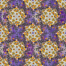 Chamomile Flowers Bouquets Fabric - Purple - ineedfabric.com