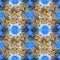 Chamomile Flowers Mirrored Bouquets Fabric - Blue - ineedfabric.com