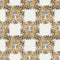 Chamomile Square Bouquets on Dots Fabric - ineedfabric.com