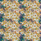 Chamomile & Wild Flowers Fabric - Green/Blue - ineedfabric.com