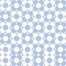 Checkerboard Retro Flowers Fabric - Blue - ineedfabric.com