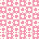 Checkerboard Retro Flowers Fabric - Pink - ineedfabric.com