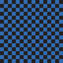 Checkered Basics Fabric - Blue on Black - ineedfabric.com