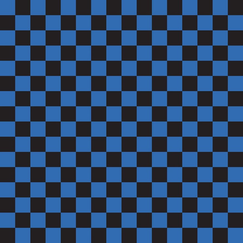 Checkered Basics Fabric - Blue on Black - ineedfabric.com