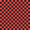 Checkered Basics Fabric - Cinnabar on Black - ineedfabric.com