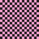 Checkered Basics Fabric - Cupid Pink on Black - ineedfabric.com