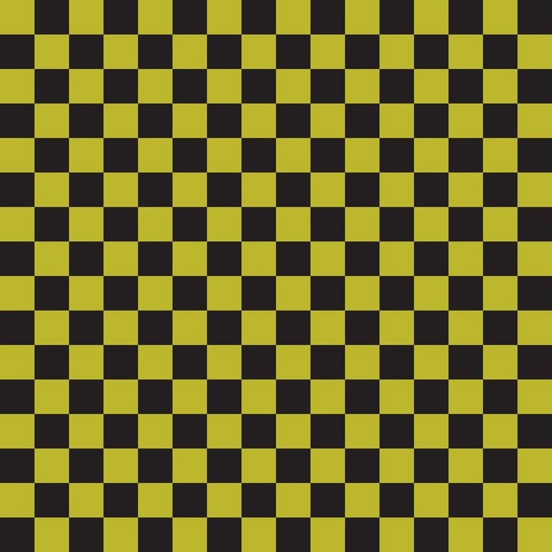 Checkered Basics Fabric - Gold on Black - ineedfabric.com