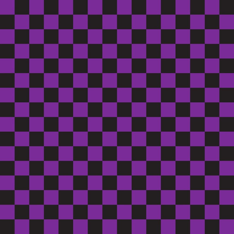 Checkered Basics Fabric - Grape on Black - ineedfabric.com