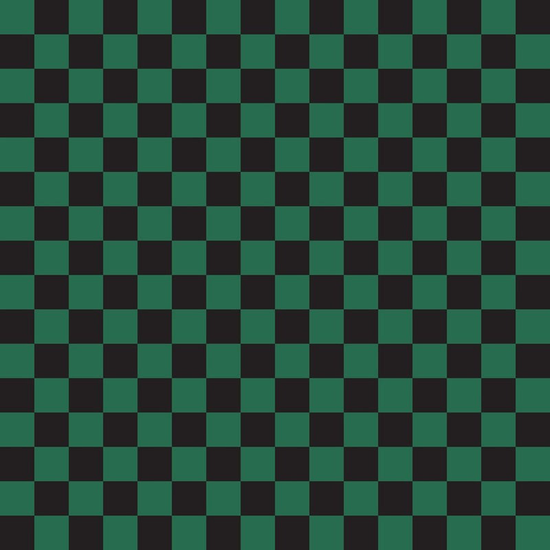 Checkered Basics Fabric - Hunter Green on Black - ineedfabric.com