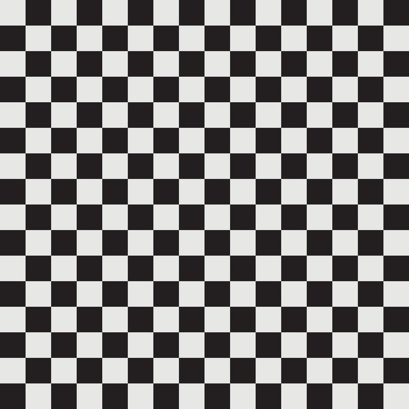 Checkered Basics Fabric - Platinum on Black - ineedfabric.com