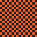 Checkered Basics Fabric - Pumpkin on Black - ineedfabric.com
