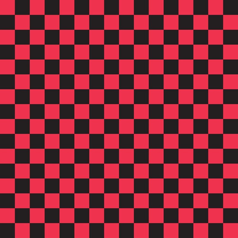 Checkered Basics Fabric - Red on Black - ineedfabric.com