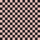 Checkered Basics Fabric - Rose Gold on Black - ineedfabric.com