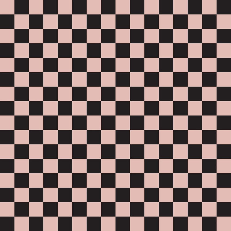 Checkered Basics Fabric - Rose Gold on Black - ineedfabric.com