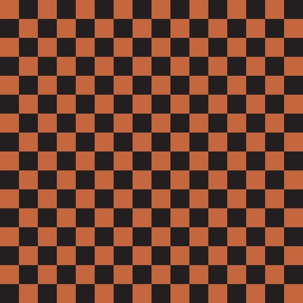 Checkered Basics Fabric - Sienna on Black - ineedfabric.com