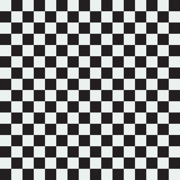 Checkered Basics Fabric - Silver on Black - ineedfabric.com