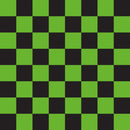 Checkered Basics Fabric - Spring Green on Black - ineedfabric.com