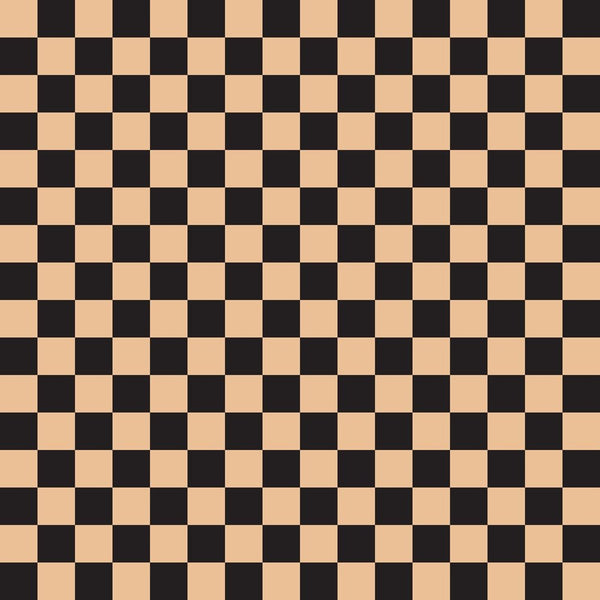 Checkered Basics Fabric - Tacao on Black - ineedfabric.com