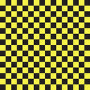 Checkered Basics Fabric - Yellow on Black - ineedfabric.com