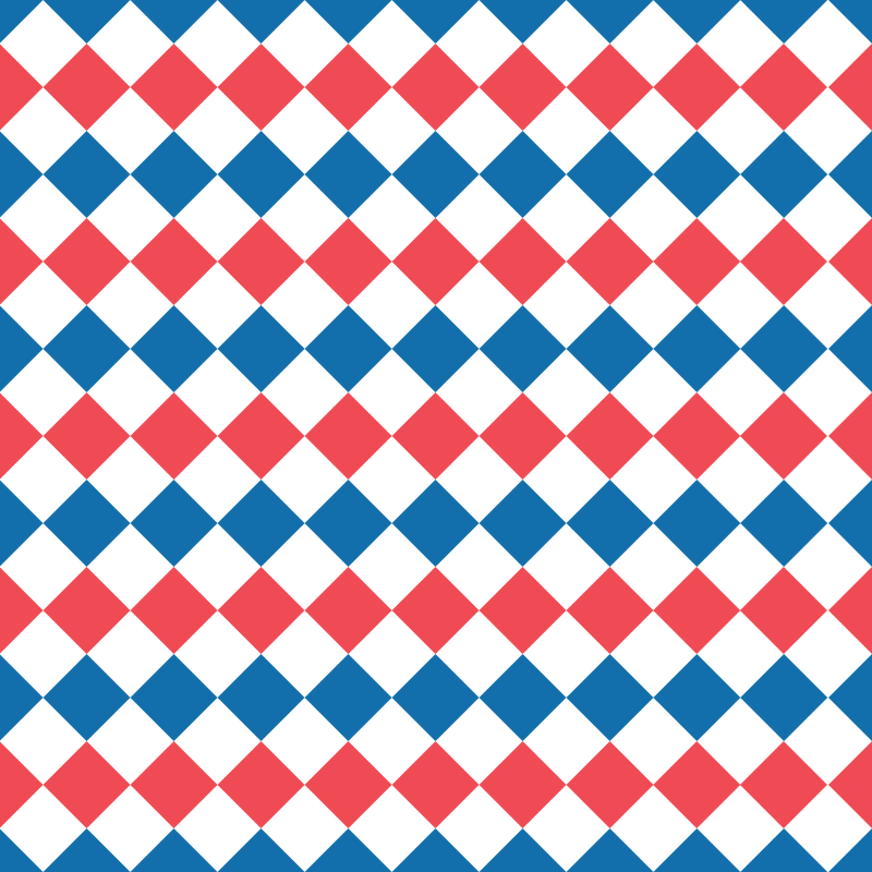 Checkered Diamond Pattern Basics Fabric - Patriotic - ineedfabric.com