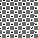 Checkered Paw Print Fabric - ineedfabric.com