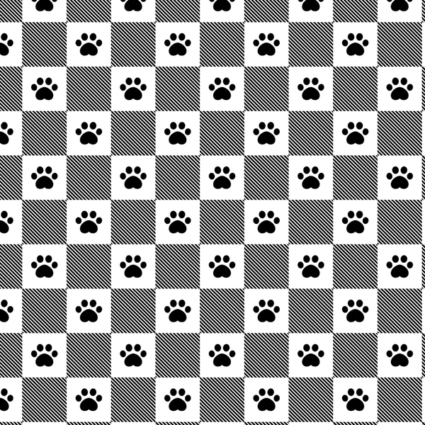 Checkered Paw Print Fabric - ineedfabric.com
