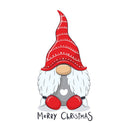 Cheerful Christmas Gnome Fabric Panel - White - ineedfabric.com