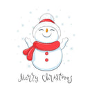 Cheerful Christmas Snowman Fabric Panel - ineedfabric.com