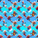 Cheerful Grannies Skiing Fabric - ineedfabric.com