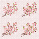 Cherry Blossom Bouquet on Stripped Fabric - Pink - ineedfabric.com