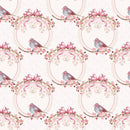 Cherry Blossom Bouquet with Perched Cardinal Dot Fabric - ineedfabric.com