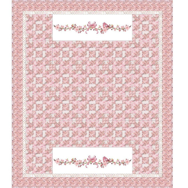 Cherry Blossom Quilt Kit - 72 1/2" x 84 1/2" - ineedfabric.com