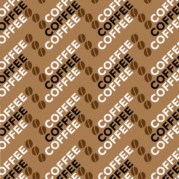 Chevron Coffee And Coffee Bean Fabric - Brown - ineedfabric.com