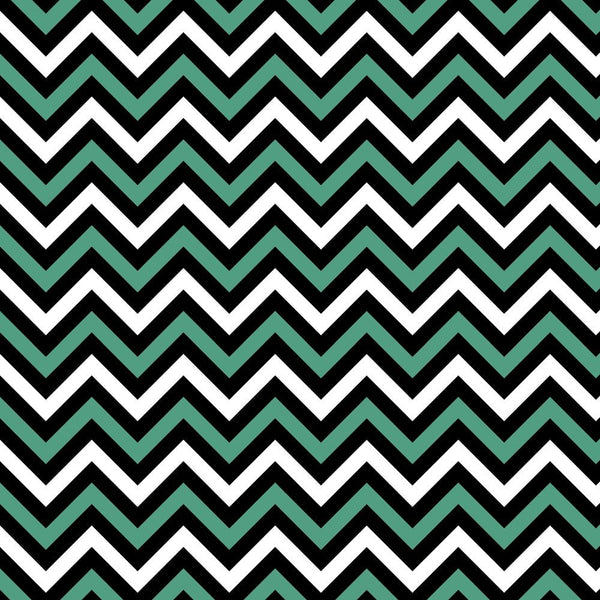 Chevron Zigzag Fabric - Green/Black - ineedfabric.com