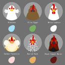 Chicken Breeds & Eggs Fabric Panel - Gray - ineedfabric.com