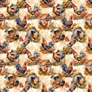 Chickens In Autumn Fabric - ineedfabric.com