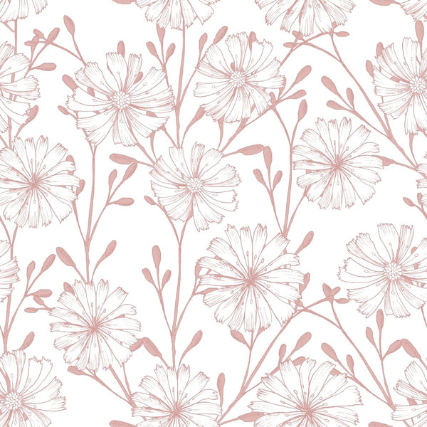 Chicory Floral Fabric - Rose Gold - ineedfabric.com