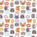 Chillin' Cat Fabric - Multi - ineedfabric.com